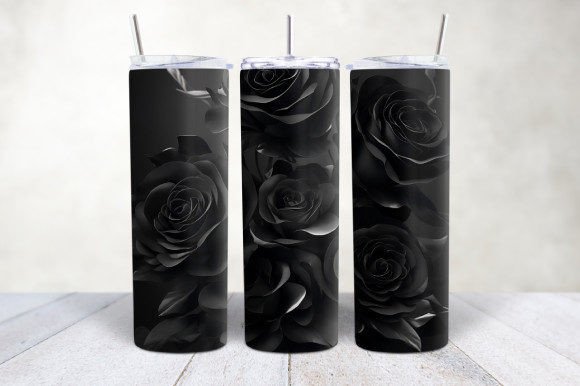 3D Black Roses Tumbler Wrap: A Stylish and Versatile Accessory