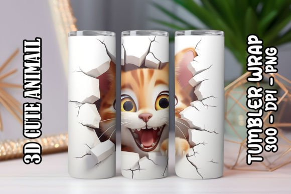 3D Cute Cat Tumbler 6: A Charming and Practical Addition to Your Drinkware Collection