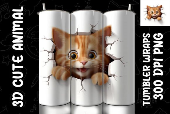 3D Cute Cat Tumbler: A Charming Addition to Your Design Arsenal