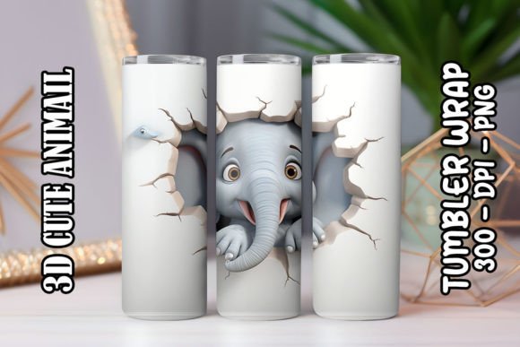 3D Cute Elephant Tumbler 3: A Versatile Design Asset