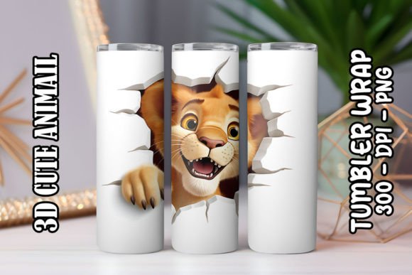 3D Cute Lion Tumbler: A Charming and Practical Beverage Holder