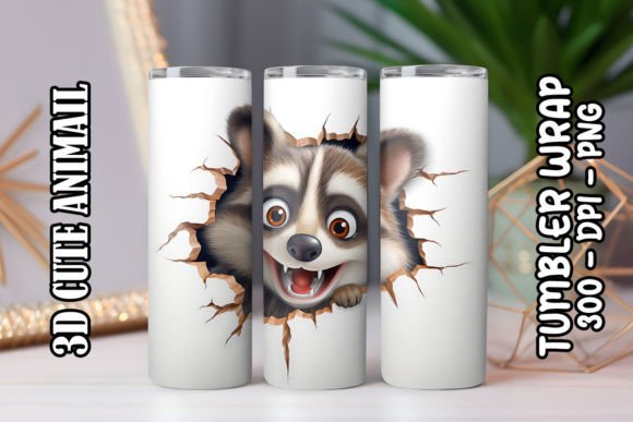 3D Cute Raccoon Tumbler: A Creative Delight