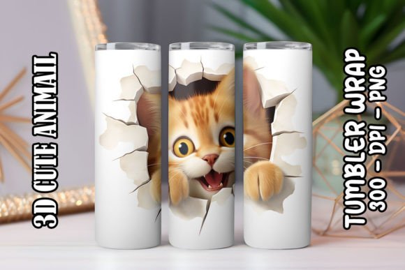 Adorable 3D Cute Cat Tumbler 5 for Creative Projects