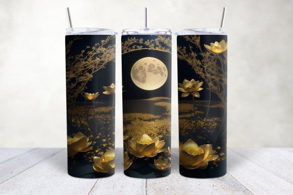 Discover the 3D Gold Flowers Night Tumbler