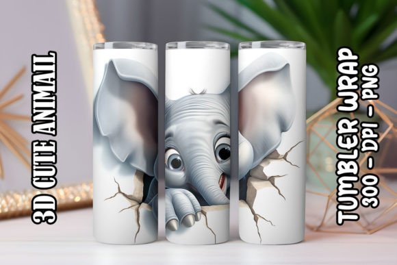 Discover the Adorable 3D Cute Elephant Tumbler 1 and Its Versatile PNG Wrap