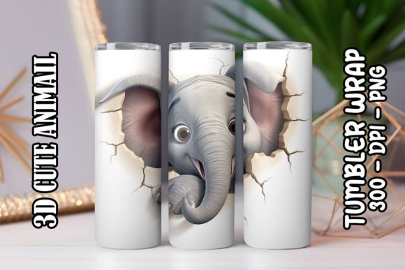 Discover the Charm of 3D Cute Elephant Tumbler
