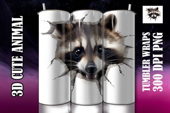 Discover the Charm of 3D Cute Raccoon Tumbler 5