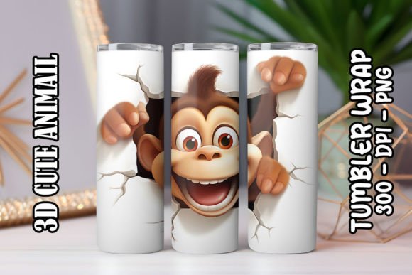Discover the Versatility of 3D Cute Monkey Tumbler 1