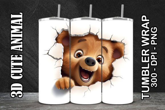 Enhance Your Drinkware with 3D Cute Bear Tumbler 4