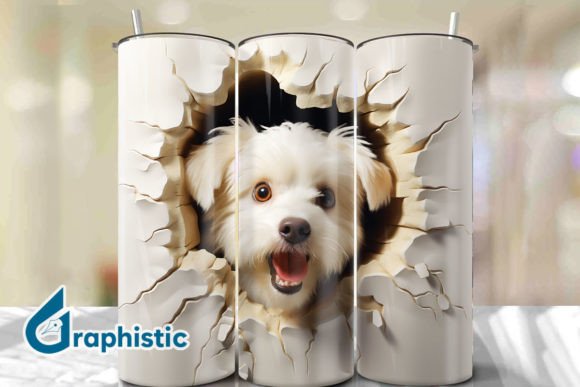 Enhance Your Space with Dog 3D Smash Wall Art Background 21