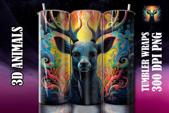 Enhance Your Tumbler with 3D Black Deer Design