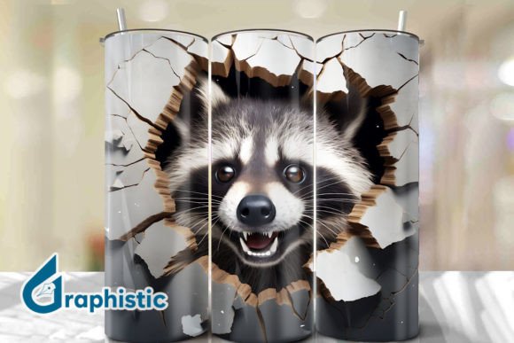 Enhancing Your Creative Projects with Racoon 3D Smash Wall Art Background 24