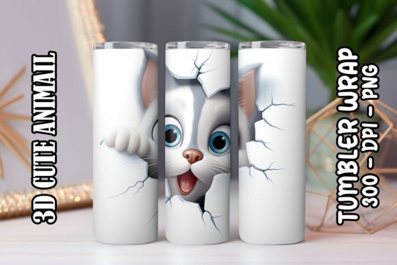 Explore the Adorable 3D Cute Cat Tumbler 4