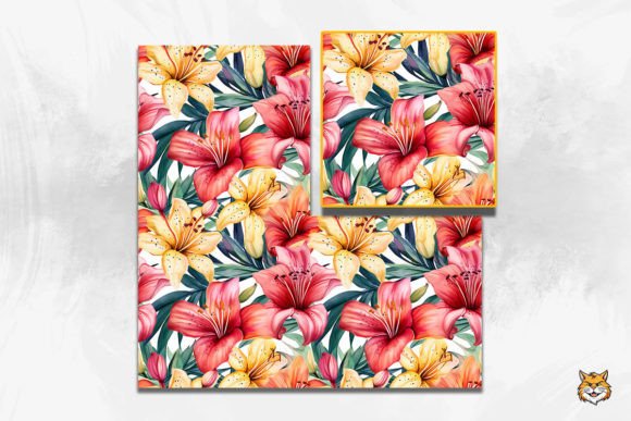 Explore the Beauty of Lily Flower Seamless Pattern 10
