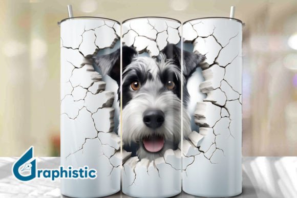 Explore the Versatility of Miniature Schnauzer 3D Smashed Wall 25 Digital Images