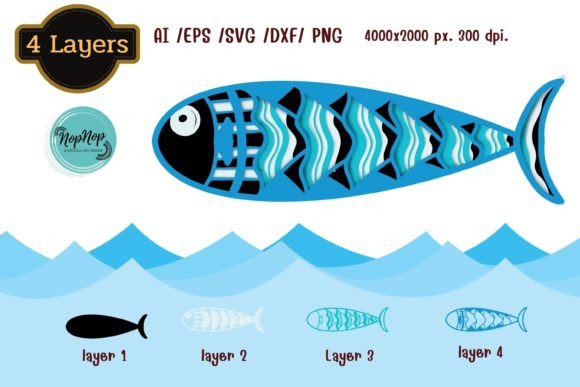Exploring the 3D Layered Fish Set: A Versatile Digital Craft Resource