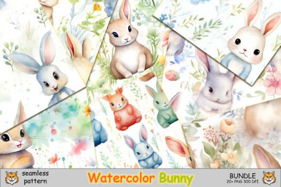 Exploring the Versatility of Watercolor Bunny Seamless Pattern Bundle