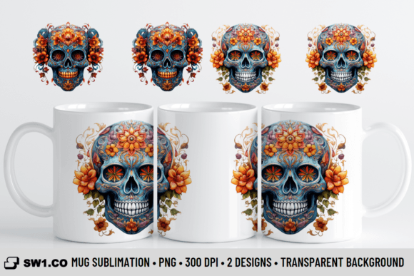 Halloween 3D Skull Mug Sublimation Wrap: A Spooky Addition to Your Collection