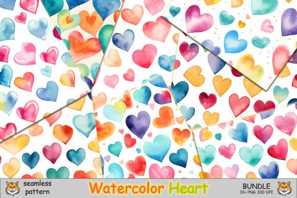 Heart Watercolor Seamless Pattern Bundle: A Versatile Design Solution