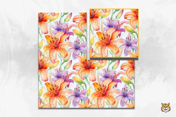 Lily Flower Seamless Pattern 14: A Versatile Design Asset for Creative Projects
