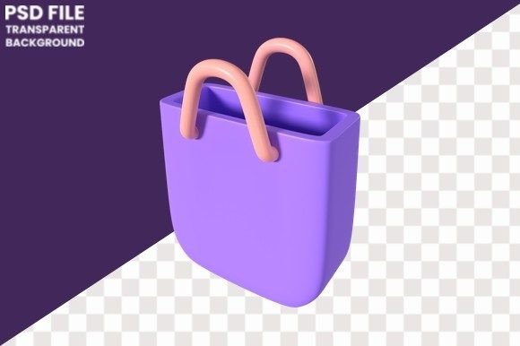 Stunning Shopping Bag Empty 3D Illustration Icon