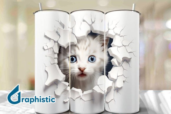 Unleash Creativity with Cat 3D Smash Wall Art Background 02
