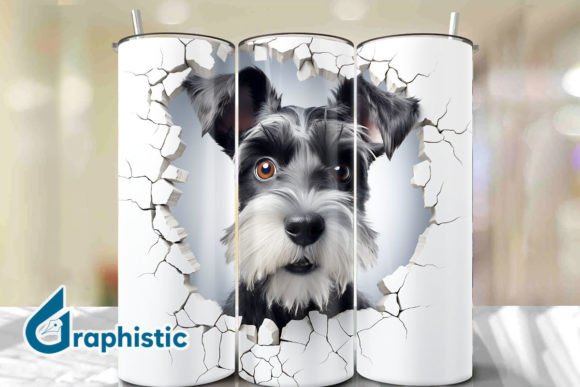 Unlocking Creativity with Miniature Schnauzer 3D Smashed Wall 24