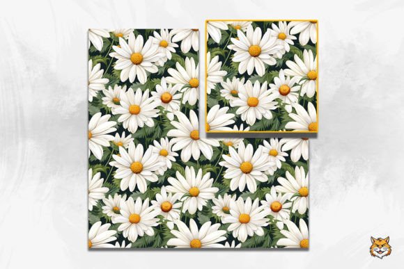 White Daisy Flower Seamless Pattern 10