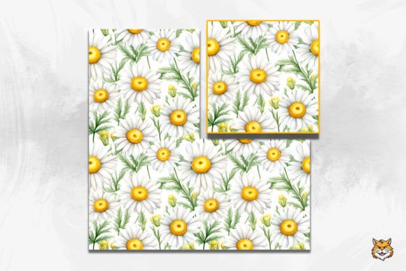 White Daisy Flower Seamless Pattern 14