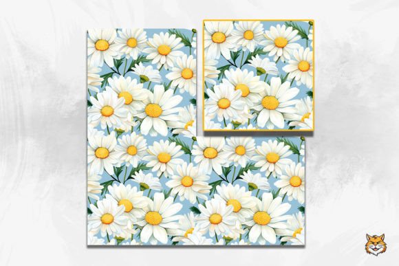 White Daisy Flower Seamless Pattern 3