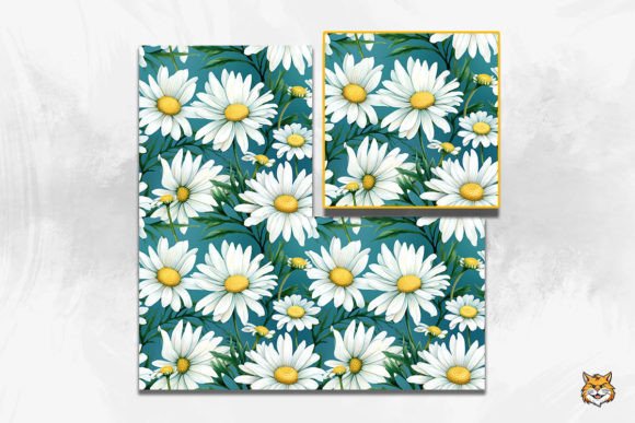White Daisy Flower Seamless Pattern